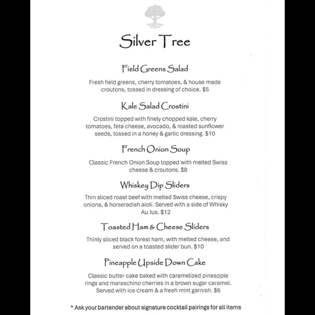 Silver Tree Menu